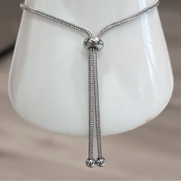 SWAROVSKI Antique Pink Crystal Sterling Silver BOLO Bar Bracelet - Picture 11 of 14